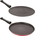 NIRLON 3 Layer Non-Stick Coating Non Induction Base Aluminium Cookware 2-Piece Set Stew Pan 27.5 cm diameter 0 L capacity (Aluminium, Non-stick)