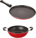 NIRLON 3 Layer Non-Stick Coating Non Induction Base Aluminium Cookware 2-Piece Set Curry Pan 20 cm diameter 0 L capacity (Aluminium, Non-stick)