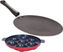 NIRLON 3 Layer Non-Stick Coating Non Induction Base Aluminium Cookware 2-Piece Set Stew Pan 24 cm diameter 1.2 L capacity (Aluminium, Non-stick)