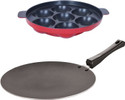 NIRLON 3 Layer Non-Stick Coating Non Induction Base Aluminium Cookware 2-Piece Set Stew Pan 28.5 cm diameter 0 L capacity (Aluminium, Non-stick)