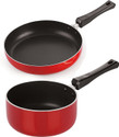NIRLON 3 Layer Non-Stick Coating Non Induction Base Aluminium Cookware 2-Piece Set Sauce Pan 26 cm diameter 1.1 L capacity (Aluminium, Non-stick)