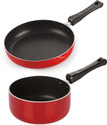 NIRLON 3 Layer Non-Stick Coating Non Induction Base Aluminium Cookware 2-Piece Set Sauce Pan 18 cm diameter 1.5 L capacity (Aluminium, Non-stick)