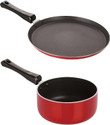 NIRLON 3 Layer Non-Stick Coating Non Induction Base Aluminium Cookware 2-Piece Set Sauce Pan 29.5 cm diameter 0 L capacity (Aluminium, Non-stick)