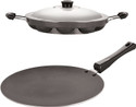 NIRLON 3 Layer Non-Stick Coating Non Induction Base Aluminium Cookware 2-Piece Set Stew Pan 16 cm diameter with Lid 1.8 L capacity (Aluminium, Non-stick)
