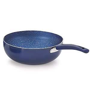 nirlon bling induction base non stick aluminium deep kadhaiwokkadai blue 240mm 3 ltr