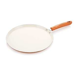 nirlon ceramic flat dosa tawa 28cmheat-resistant handle heavy guage 4mm thick aluminum cookware for inductiongas stove tops 4-layer nonstick coatings orangeceramic_flat_tawa 28cm