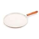 Nirlon Ceramic Flat Dosa Tawa 28cm,Heat-Resistant Handle, Heavy Guage 4mm Thick Aluminum Cookware for Induction/Gas Stove Tops, 4-Layer Nonstick Coatings, Orange(Ceramic_Flat_Tawa 28cm)