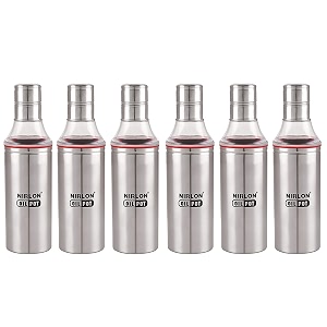 nirlon classic stainless steel kitchen oil dispenser steel 800 ml pack of 6 pcs