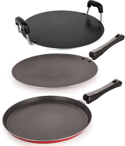 nirlon ct12_ft12_rt non-stick coated cookware set ptfe non-stick aluminium 3 - piece