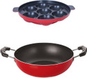 NIRLON Curry Pan 24 cm diameter 1 L capacity (Aluminium, Non-stick)