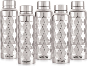 nirlon flo botttle single wall stainless steel water bottle 1000 ml steel bottle pack of 5 silver