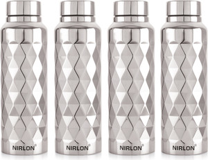 nirlon flo botttle single wall stainless steel water bottle 1000 ml steel bottle pack of 4 silver