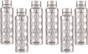 NIRLON Flo Botttle Single Wall Stainless Steel Water Bottle 1000 ml Steel Bottle (Pack of 6, Silver)