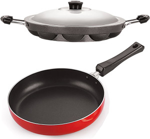 nirlon fry pan 20 cm diameter with lid 15 l capacity aluminium non-stick