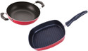 NIRLON Grill Pan 27 cm diameter 1.5 L capacity (Aluminium, Non-stick)