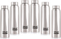 NIRLON Hikker Bottle Single Wall Stainless Steel Water Bottle 1000 ml Steel Bottle (Pack of 6, Silver)