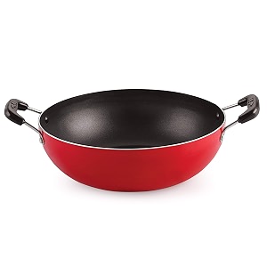 nirlon kitchen accessories for cooking nonstick kadhaiwok 22cm - 18 liter with handle3mm_clasic_kd12