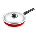 Nirlon Kitchen Cooking Non- Stick Aluminium Gas Stove Compatible Fry Pan 26 Diameter Ligh Weight Durable with Steel LID |3mm Classic_FP_13