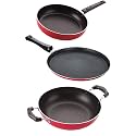 Nirlon Non Stick Aluminium Cookware Essential Gift Set of 3 Pieces with Bakelite Handle(2.6mm_FT11_KD13_FP12)