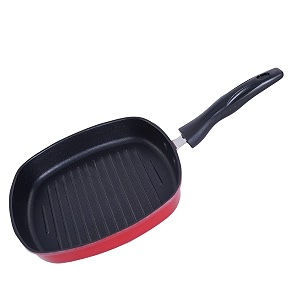 nirlon non stick aluminium square grill pan 225cm gas stove compatible only3mm_clasic_gp225