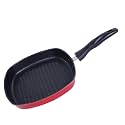 Nirlon Non Stick Aluminium Square Grill Pan 22.5cm Gas Stove Compatible Only[3mm_Clasic_GP22.5]
