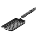 Nirlon Non Stick Aluminium Square Small Grill Pan 14 cm Gas Stove Compatible Only[3mm_Clasic_SGP]