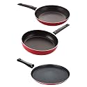 Nirlon Non Stick Coated Heat Resistance Pfoa Free Aluminium Kitchenware Gift Set of 3 Pieces (2.6mm_FT11_TP_FP12)