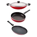 Nirlon Non Stick Cookware Pots &amp; Pan Gift Set of 3 Pieces with Bakelite Handle(2.6mm_FT12_AC_FP12)