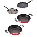Nirlon Non Stick Cookware Pots &amp; Pan Combo Set of 4 Pieces with Bakelite Handle (2.6mm_FT13_KD10_KD12_UP4)