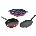 Nirlon Non Stick Kitchenware Cooking Utencil Gift Set of 3 Pieces (2.6mmCT+2.6mmFT12_FP12)