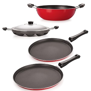 nirlon non-stick kitchenware kitchen cooking utencil combo gift set ft13_kd14_appam_ft10