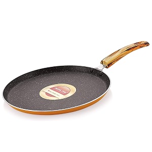 nirlon orange flamy non stick aluminium gas amp stovetops friendly flat dosa tawa 26cm color-orangeorange_flamy_flat_tawa26cm