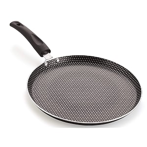 nirlon polkadot aluminum non stick flat tawagridle 26cm with soft touch handlepolkadot_flat_tawa 26cm