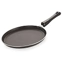 Nirlon Roti/Chpati/Dosa Tawa with Heat-Resistant Handle, Heavy Guage 3mm Thickness Aluminum Cookware for Induction/Gas Stove Tops, 3-Layer Nonstick Coatings (28cm-Black)[New_IND_Range_FT28]