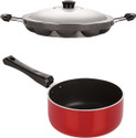 NIRLON Sauce Pan 18 cm diameter with Lid 1.2 L capacity (Aluminium, Non-stick)