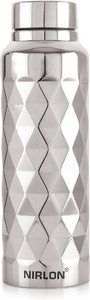 nirlon stainless steel fridge water bottle 1000 ml steel bottle pack of 1 silver