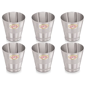 nirlon stainless steel heavy gauge glass set of 6 250ml