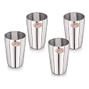 NIRLON Stainless Steel Long Heavy Gauge Glass Set of 4, 350ml