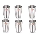 NIRLON Stainless Steel Long Heavy Gauge Glass Set of 6, 350ml