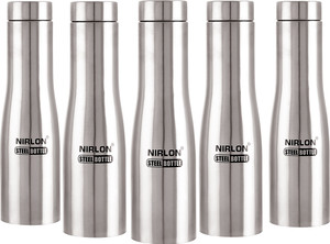 nirlon stainless steel water bottle set of 5 1000 ml steel bottle pack of 5 steelchrome