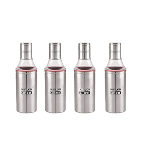 nirlon pure steel oil dispenser 600 ml pack of 04