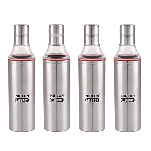 nirlon stainless steel kitchen oil stroage container use for kitchenhotel restratuent pack of 04 1000 ml