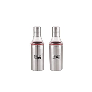 nirlon best stasinless steel oil dispenser 600ml set of 2 pcs combo