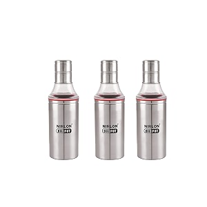 nirlon stainless steel kitchen oil stroage container use for kitchenhotel restratuent 600ml pack of 03