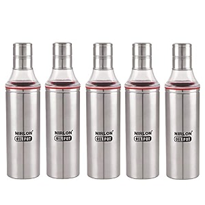 nirlon steel oil container 1000 ml pack of 05
