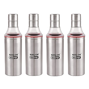 nirlon high durable steel cooking oil dispenser for hotel home 800 ml pack of 4 pcs