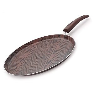 nirlon woody non stick aluminium gas amp stovetops friendly flat dosa tawa 26cm color-woodwoody_flat_tawa26cm