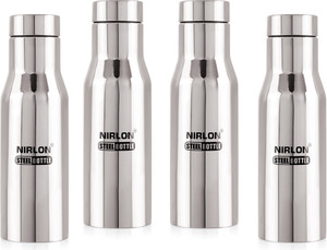 nirlon xing bottle single wall stainless steel water bottle 1000 ml steel bottle pack of 4 silver