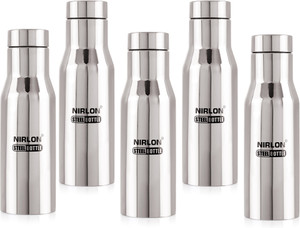 nirlon xing bottle single wall stainless steel water bottle 1000 ml steel bottle pack of 5 silver