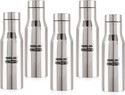 NIRLON Xing Bottle Single Wall Stainless Steel Water Bottle 1000 ml Steel Bottle (Pack of 5, Silver)